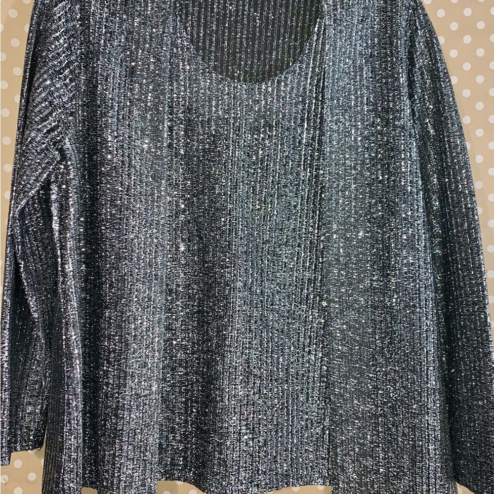 Vintage silver top with attached cardigan